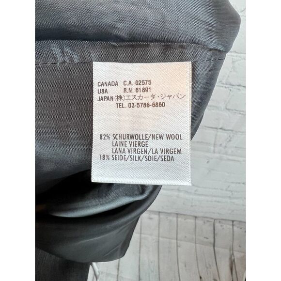 ESCADA gray herringbone wool silk pencil straight classic skirt size 40 (10) NWT - Picture 8 of 9